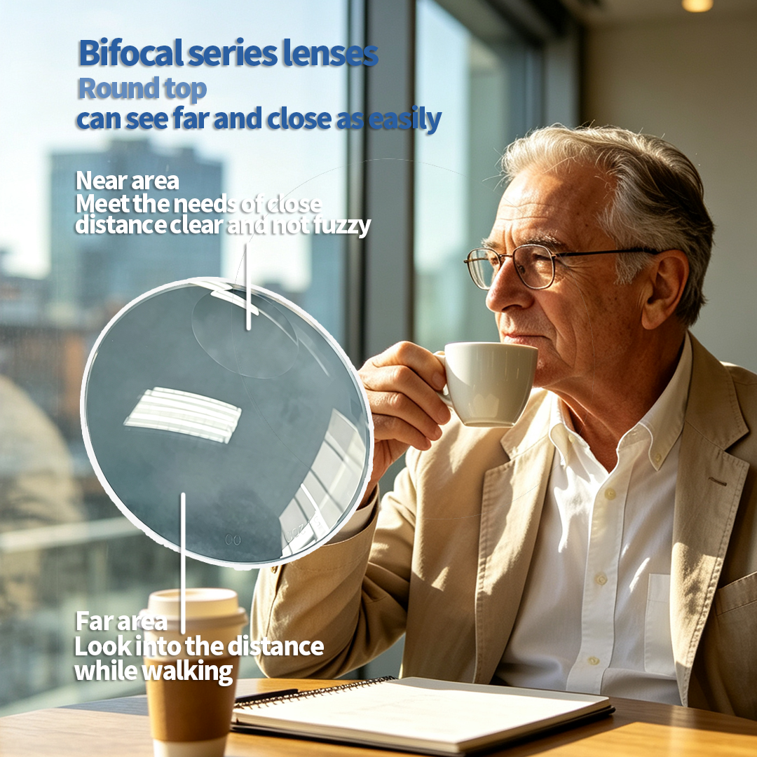 1.56 plano round top bifocal optical lenses - Image 2